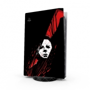 Autocollant Playstation 5 - Skin adhésif PS5 Hell-O-Ween Myers knife