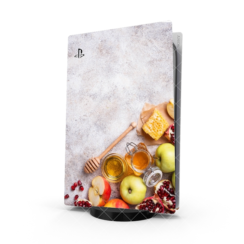 Autocollant Playstation 5 - Skin adhésif PS5 Miel Pomme et Grenade Rosh Hashana