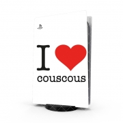Autocollant Playstation 5 - Skin adhésif PS5 I love couscous - Plat Boulette