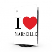 Autocollant Playstation 5 - Skin adhésif PS5 I love Marseille