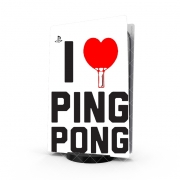 Autocollant Playstation 5 - Skin adhésif PS5 I love Ping Pong