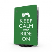 Autocollant Playstation 5 - Skin adhésif PS5 Keep Calm And ride on Tractor