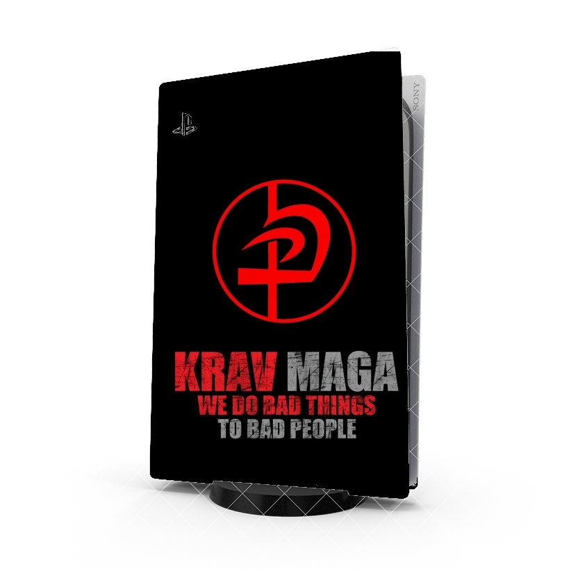 Autocollant Playstation 5 - Skin adhésif PS5 Krav Maga Bad Things to bad people