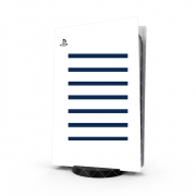 Autocollant Playstation 5 - Skin adhésif PS5 Mariniere Blanc / Bleu Marine