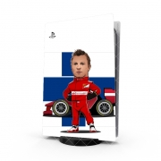 Autocollant Playstation 5 - Skin adhésif PS5 MiniRacers: Kimi Raikkonen - Ferrari Team F1