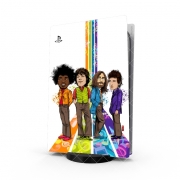 Autocollant Playstation 5 - Skin adhésif PS5 Music Legends: Lennon, Jagger, Dylan & Hendrix