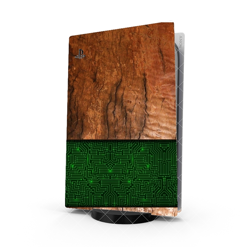 Autocollant Playstation 5 - Skin adhésif PS5 Natural Wooden Wood Oak