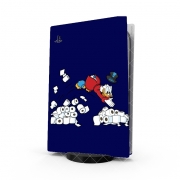 Autocollant Playstation 5 - Skin adhésif PS5 Papier Toilette - Nouvelle richesse de Picsou