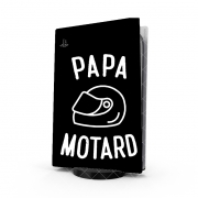 Autocollant Playstation 5 - Skin adhésif PS5 Papa Motard Moto Passion