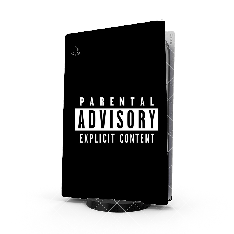 Autocollant Playstation 5 - Skin adhésif PS5 Parental Advisory Explicit Content