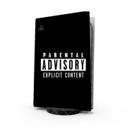 Autocollant Playstation 5 - Skin adhésif PS5 Parental Advisory Explicit Content