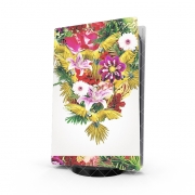 Autocollant Playstation 5 - Skin adhésif PS5 Parrot Floral
