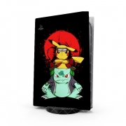 Autocollant Playstation 5 - Skin adhésif PS5 Pikachu Bulbasaur Naruto