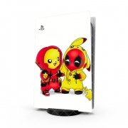 Autocollant Playstation 5 - Skin adhésif PS5 Pikachu x Deadpool