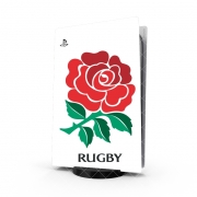 Autocollant Playstation 5 - Skin adhésif PS5 Rose Flower Rugby England