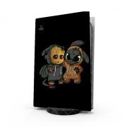 Autocollant Playstation 5 - Skin adhésif PS5 Groot x Dragon krokmou