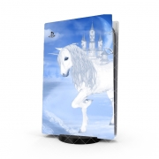 Autocollant Playstation 5 - Skin adhésif PS5 La licorne blanche