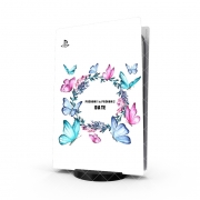 Autocollant Playstation 5 - Skin adhésif PS5 Watercolor Papillon Mariage invitation