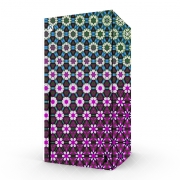 Autocollant Xbox Series X / S - Skin adhésif Xbox Abstract bright floral geometric pattern teal pink white