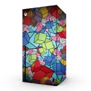 Autocollant Xbox Series X / S - Skin adhésif Xbox Abstract Cool Cubes