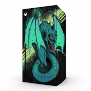 Autocollant Xbox Series X / S - Skin adhésif Xbox Dragon bleu