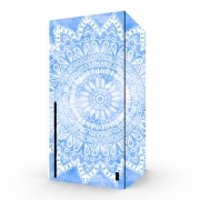 Autocollant Xbox Series X / S - Skin adhésif Xbox Bohemian Flower Mandala in Blue