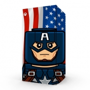 Autocollant Xbox Series X / S - Skin adhésif Xbox Bricks Captain America