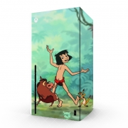 Autocollant Xbox Series X / S - Skin adhésif Xbox Disney Hangover Mowgli Timon and Pumbaa 