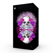 Autocollant Xbox Series X / S - Skin adhésif Xbox Flowers Skull