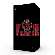 Autocollant Xbox Series X / S - Skin adhésif Xbox Fuck Cancer With Deadpool
