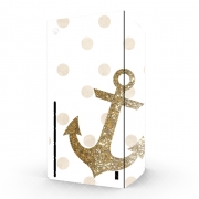 Autocollant Xbox Series X / S - Skin adhésif Xbox Glitter Anchor and dots in gold
