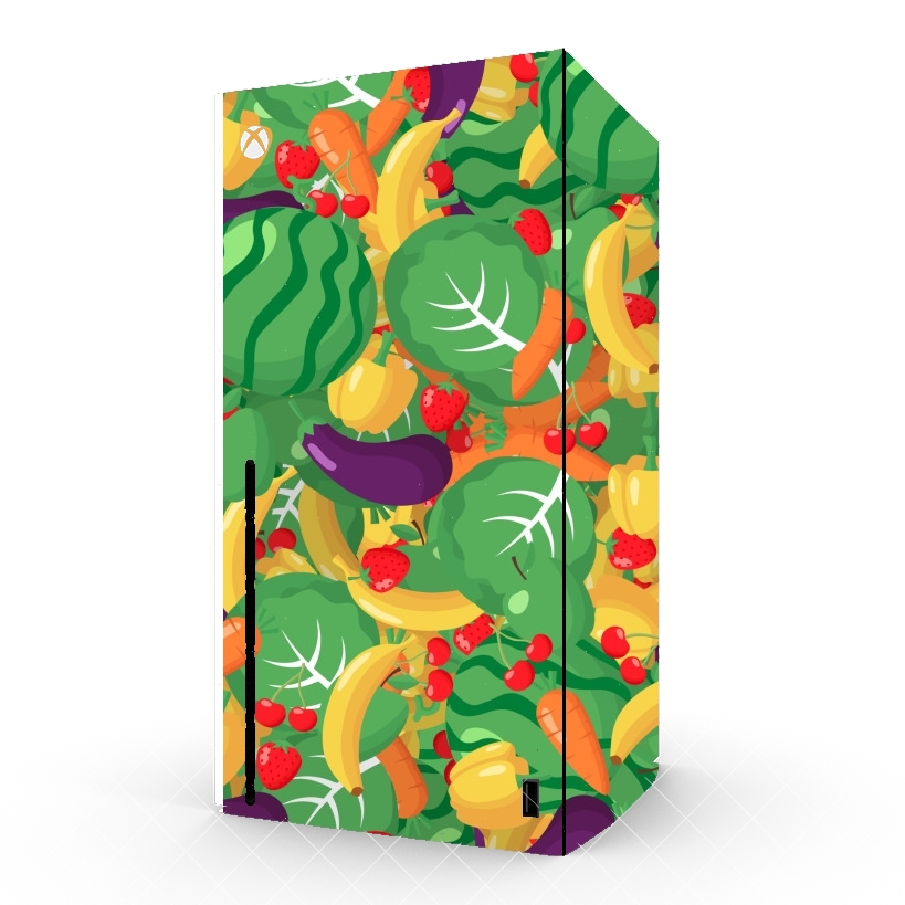 Autocollant Xbox Series X / S - Skin adhésif Xbox Healthy Food: Fruits and Vegetables V2