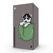 Autocollant Xbox Series X / S - Skin adhésif Xbox Husky Dog in the pocket