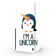 Autocollant Xbox Series X / S - Skin adhésif Xbox Pingouin wants to be unicorn