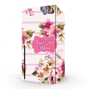 Autocollant Xbox Series X / S - Skin adhésif Xbox Pink floral Marinière - Love You Mom
