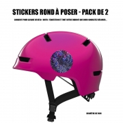 Autocollant pour casque de vélo / Moto Blue pink bubble cells pattern