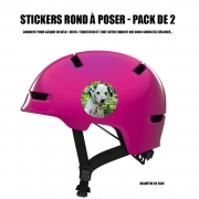 Autocollant pour casque de vélo / Moto chiot dalmatien dans un panier