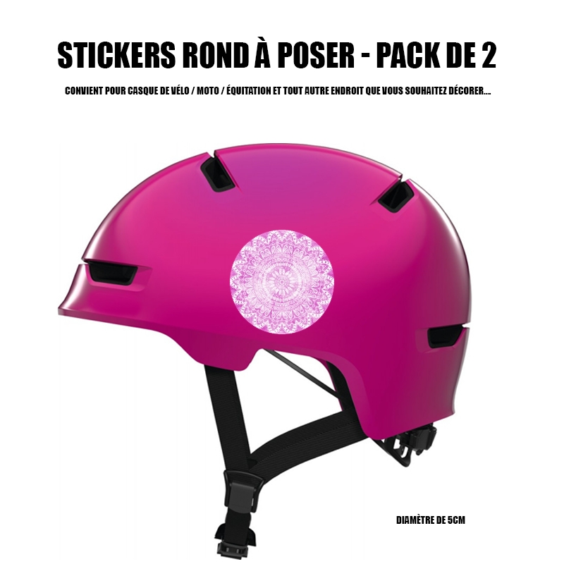 Autocollant pour casque de vélo / Moto Pink Bohemian Boho Mandala