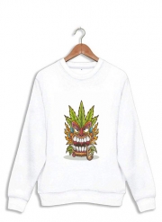 Sweatshirt Tiki mask cannabis weed smoking