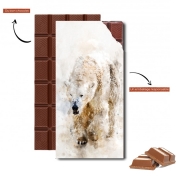Tablette de chocolat personnalisé Abstract watercolor polar bear