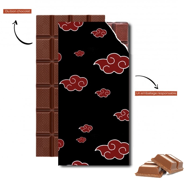 Tablette de chocolat personnalisé Akatsuki  Nuage Rouge pattern