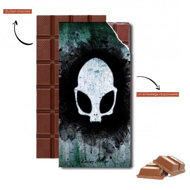 Tablette de chocolat personnalisé Skull alien