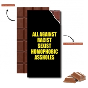 Tablette de chocolat personnalisé All against racist Sexist Homophobic Assholes