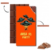 Tablette de chocolat personnalisé Area 51 Alien Party
