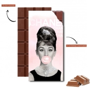 Tablette de chocolat personnalisé Audrey Hepburn bubblegum