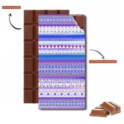 Tablette de chocolat personnalisé Aztec Tribal ton bleu et violet