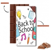 Tablette de chocolat personnalisé Back to school background drawing