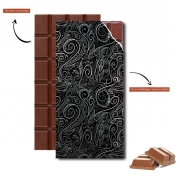 Tablette de chocolat personnalisé Black Silver Damasks