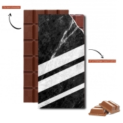 Tablette de chocolat personnalisé Black Striped Marble