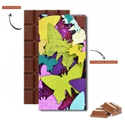 Tablette de chocolat personnalisé Butterflies art paper